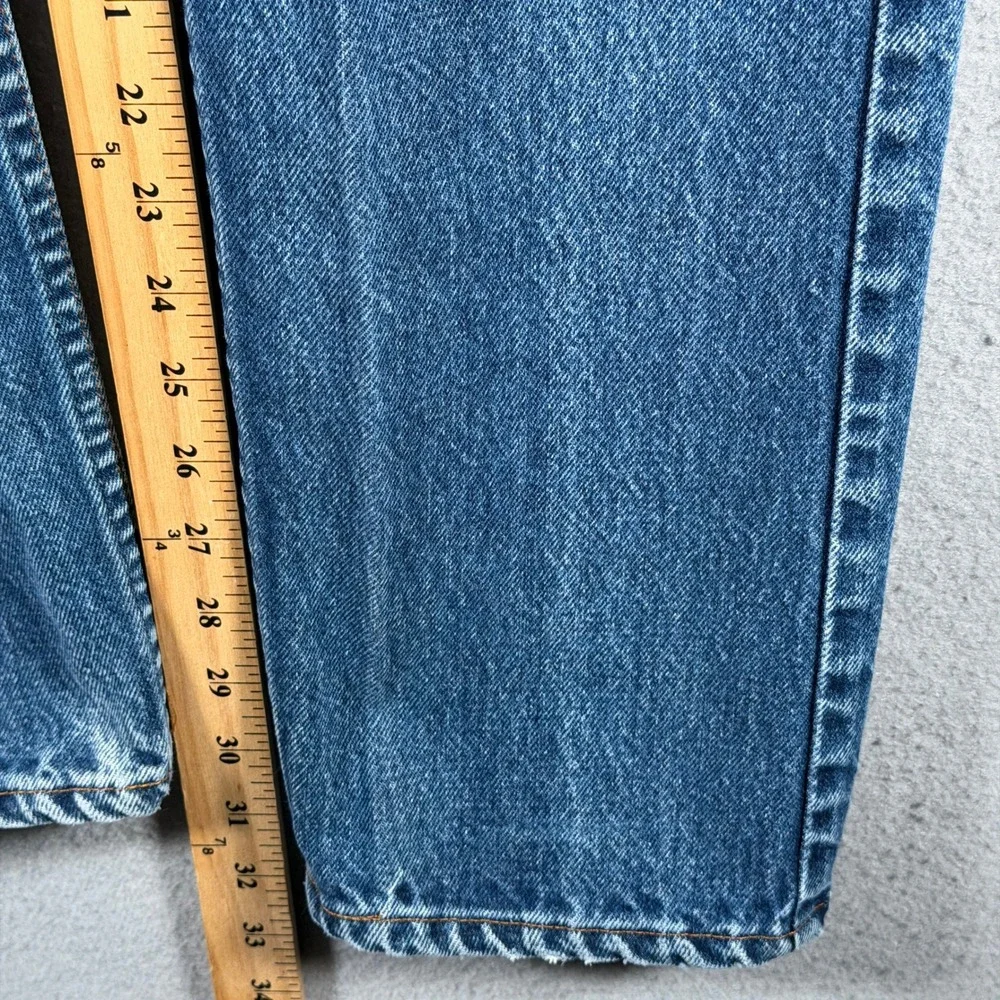 Levis 505 Vintage Orange Tab Straight Leg Jeans Medium Wash Blue Mens 30x32